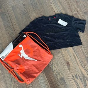NWT - Wilson Sportswear Crop Basketball Tee + WNBA Basketball Bag